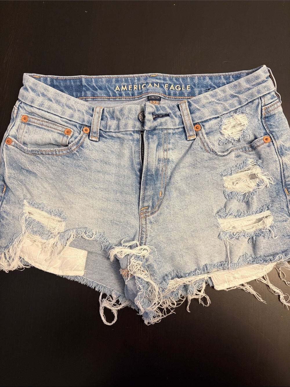 American Eagle Outfitters Light Wash Distressed Denim Cutoff Shorts
